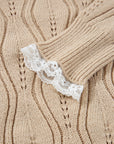 Abigail Lace Patchwork Sleeve Sweater