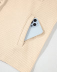 Solid Corduroy Button-Up Long Sleeve Jacket