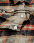 Plaid Pocketed Button Front Shacket