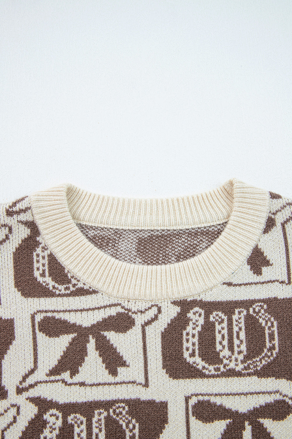 Western Bows &amp; Horseshoes Long Sleeve Sweater