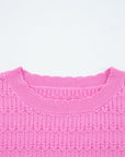 Kay Knit Ribbed Cuffs Crew Neck Sweater