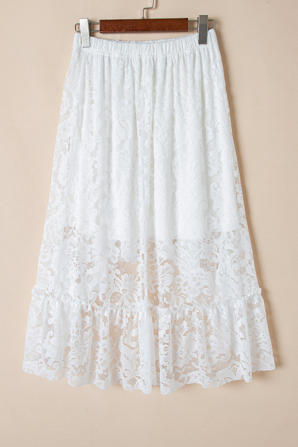 Melany Ruffled High-low Hem Midi Skirt