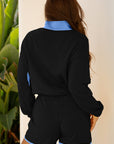 Colorblock Patchwork Pullover and Shorts Set