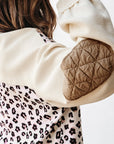 Leopard Waffle Quilted Patchwork Button Front Jacket