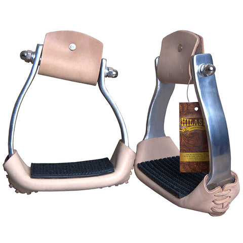 Hilason Western Aluminium Angled Horse Saddle Stirrups Pair W/ 5 " Width