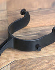 Hilason Western Black Steel Mens Rodeo Horse Riding Spurs Pair W/ 1 Inch Band