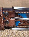 HILASON Western Genuine Leather Belt for Men Women Cowboy Cowgirl Handmade Unisex Full Grain Heavy Duty Floral Tooled Belt
