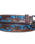 HILASON Western Genuine Leather Belt for Men Women Cowboy Cowgirl Handmade Unisex Full Grain Heavy Duty Floral Tooled Belt