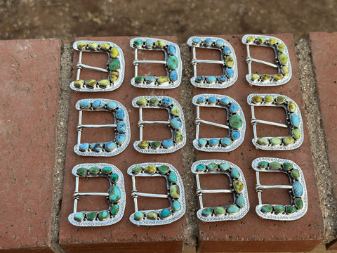 Nizhoni Turquoise & Sterling Silver Belt Buckles Signed