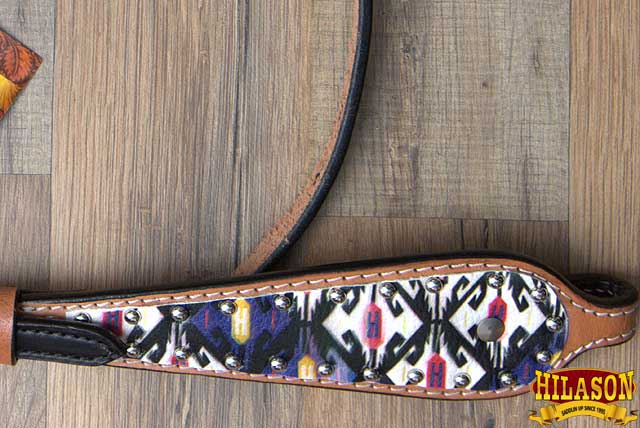 HILASON Western  Horse Leather Headstall &amp; Breast Collar Tack Set Aztec