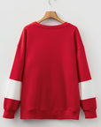 Colorblock Drop Shoulder Baggy Sweatshirt
