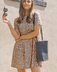 Laney Short Sleeve Leopard Tunic T-shirt Dress