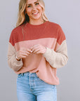 Colorblock Ribbed Long Sleeve Top