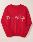 Christmas Merry Pearl Beaded Sweater