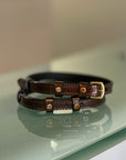 Catalonia Metallic Bronze Patent Leather Spur Straps
