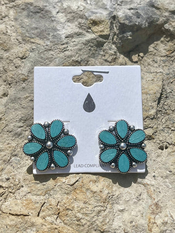 Turquoise Flower Earrings