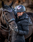 Black Duck Down Riding Coat with Velvet Collar