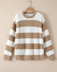 Arabella Striped Side Slit Sweater