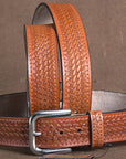 HILASON Western Genuine Leather Belt for Men Women Cowboy Cowgirl Handmade Unisex Full Grain Heavy Duty Tooled Belt for Jeans