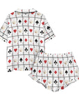 Vegas Gambling Satin Ruffle Pajama Set