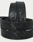 HILASON Western Genuine Leather Belt for Men Women Cowboy Cowgirl Handmade Unisex Full Grain Heavy Duty Floral Tooled Belt