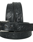 HILASON Western Genuine Leather Belt for Men Women Cowboy Cowgirl Handmade Unisex Full Grain Heavy Duty Floral Tooled Belt