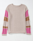Ava Colorblock Exposed Seam Sweater