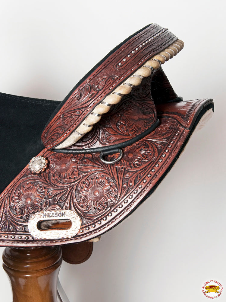 Hilason Western Horse Treeless Trail Barrel American Leather Saddle