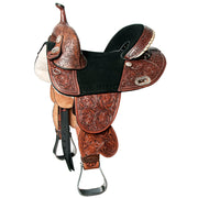 Hilason Western Horse Treeless Trail Barrel American Leather Saddle