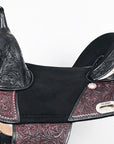 Hilason Treeless Western Horse Trail Barrel Racing American Leather Saddle