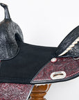 Hilason Treeless Western Horse Trail Barrel Racing American Leather Saddle