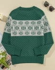 Christmas Snowflake Dotted Long Sleeve Sweater