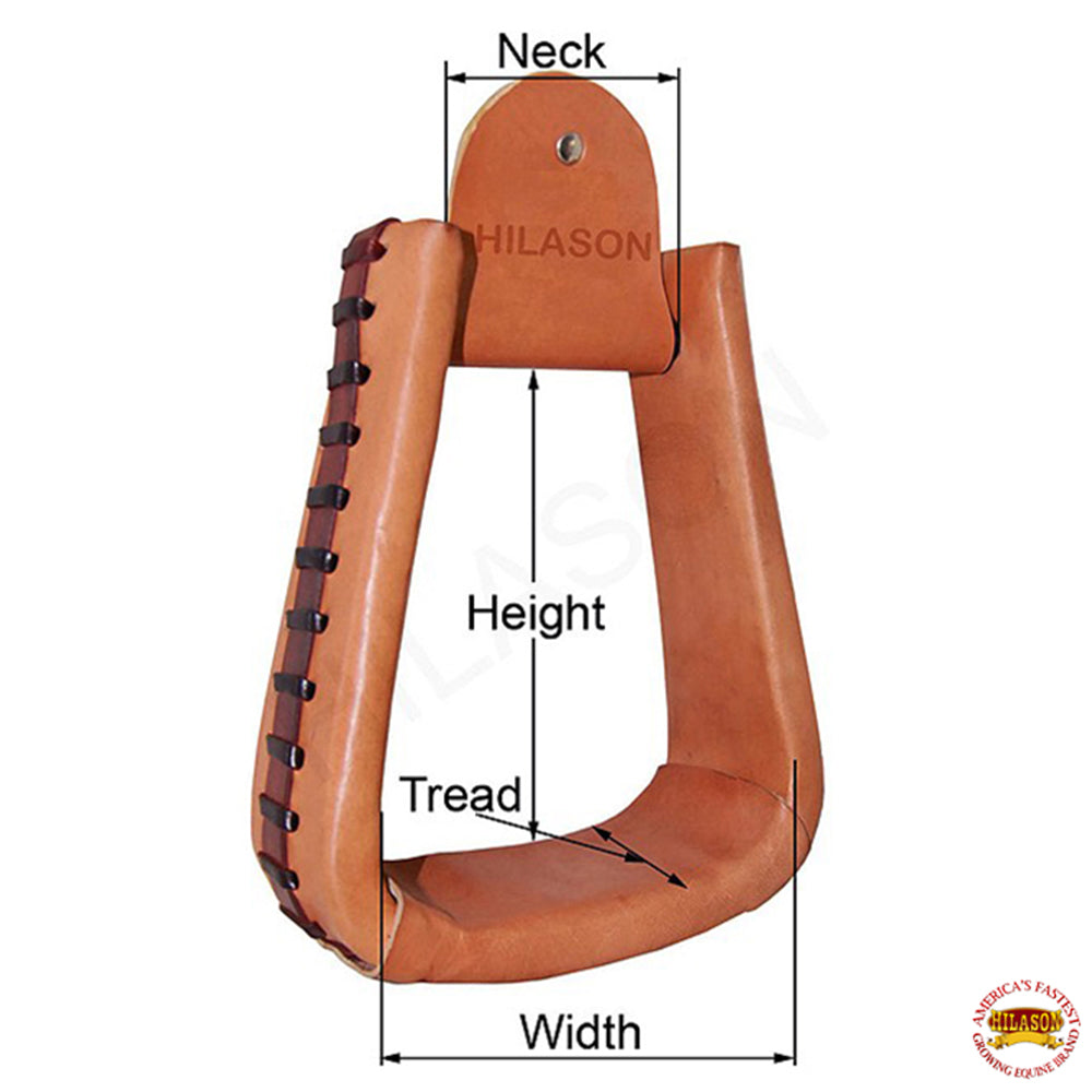 HILASON Horse Western Saddle Stirrup Leather Stirrups Pair | Leather Western Stirrups with Wooden Core | Western Saddle Stirrups | Horse Saddle Stirrups | Anti-Slip Stirrups