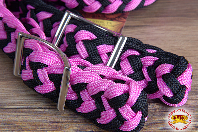 Hilason Braided Poly Barrel Racing Contest Reins Flat 1&quot; X 8Ft Purple
