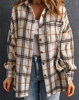 Plaid Side Slit Oversized Shacket