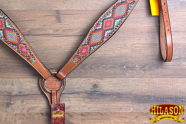 Western Horse Headstall Breast Collar Set American Leather Hilason