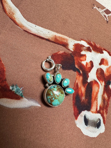 Handmade Sterling Silver and Turquoise PAW Charm