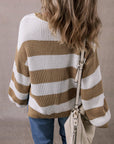 Arabella Striped Side Slit Sweater