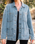 Denim Patch Pocket Side-Tie Jacket