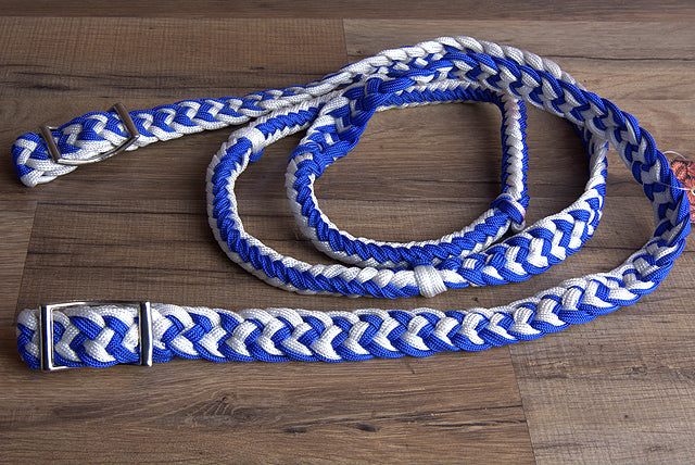 Hilason Braided Poly Barrel Racing Contest Reins Flat 1&quot; X 8Ft Purple