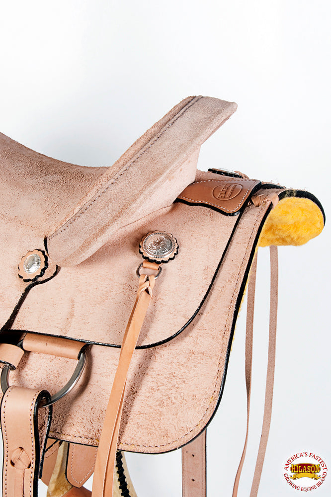Western Horse Saddle American Leather Ranch Roping Cowboy Rough Out Tan Hilason