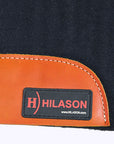 Hilason Western Wool Felt Horse Saddle Pad Grey W/ Cowhide Leather