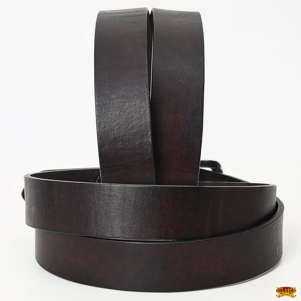 HILASON Western Genuine Leather Belt for Men Women Cowboy Cowgirl Handmade Unisex Full Grain Heavy Duty Tooled Belt for Jeans