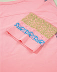 Floral Colorblock Patchwork 3/4 Sleeve Top