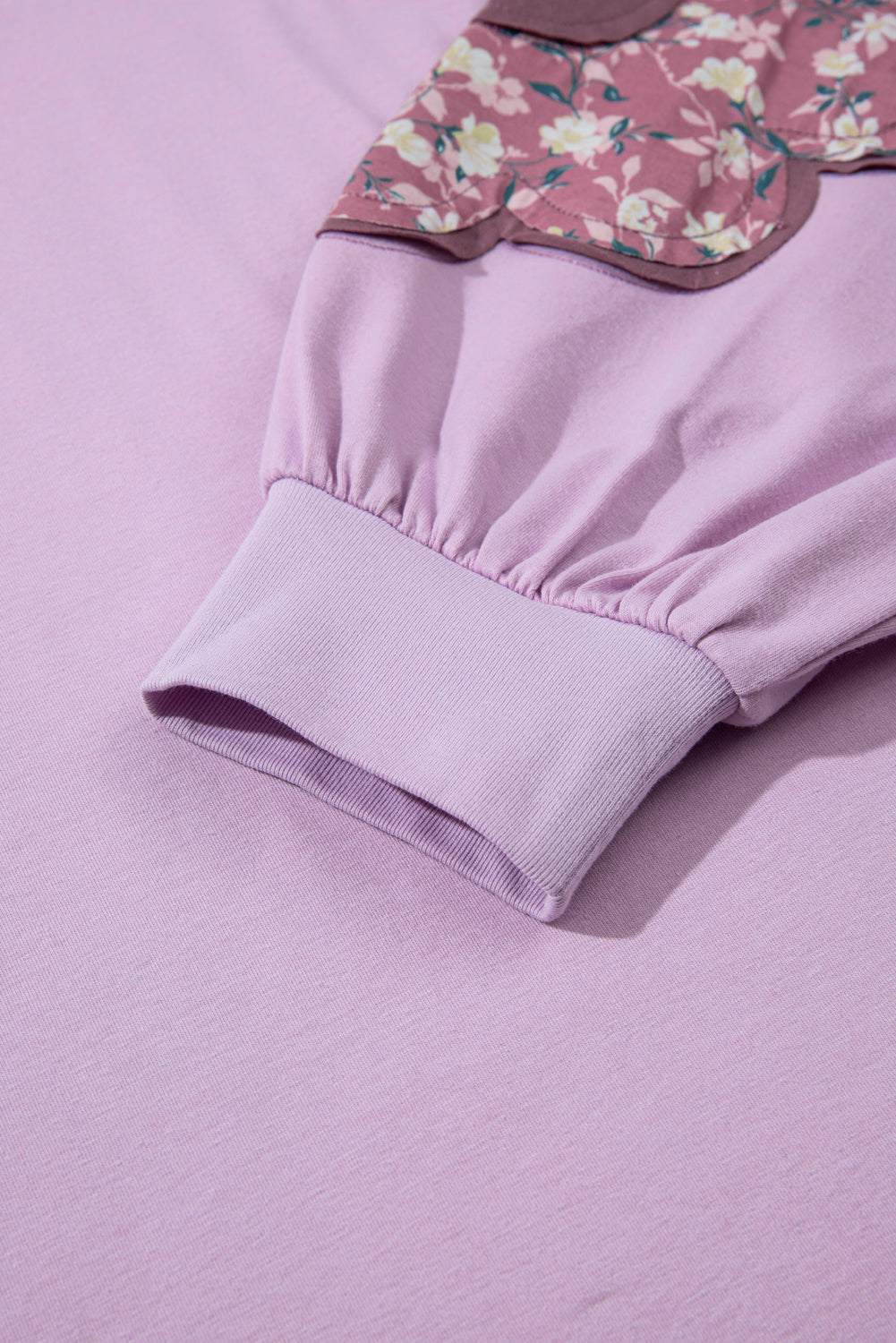 Phalaenopsis Flower Patch Colorblock Plus Size Pullover Top