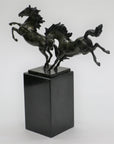 Museum Quality Two Running Horses Limited Edition Bronze Masterpiece Sculpture