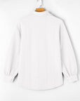 Solid Cable Knit Textured Puff Sleeve Shacket