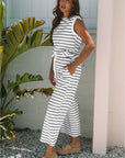 Avery Stripe Casual Wide Leg 2pcs