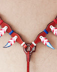 HILASON Western Horse Headstall Breast Collar Set Genuine American Leather Mahogany