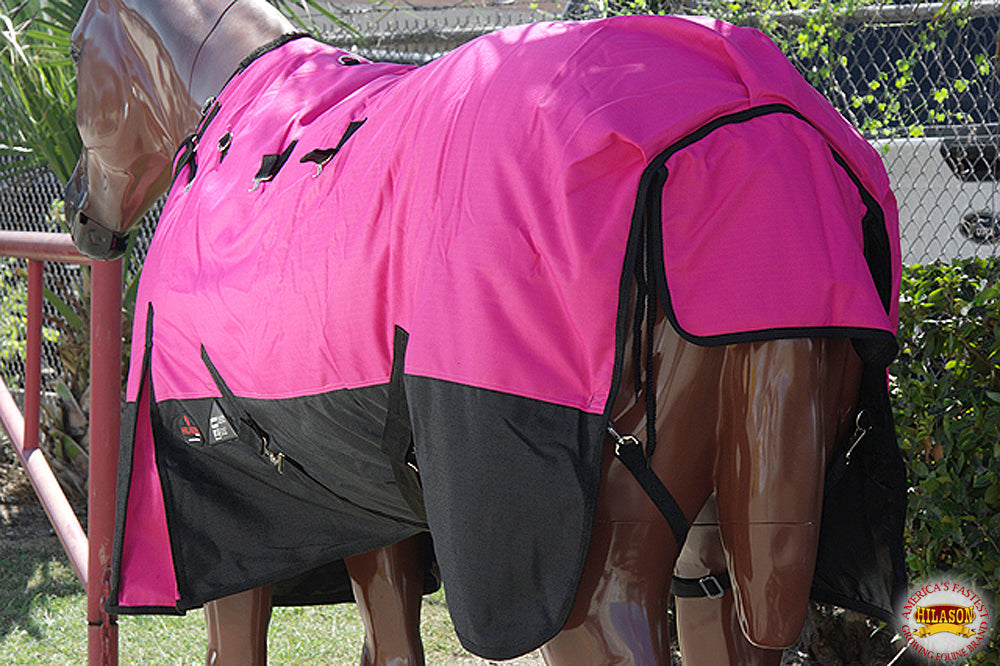 Hilason 1200D Winter Waterproof Horse Turnout Blanket Belly Wrap Pink